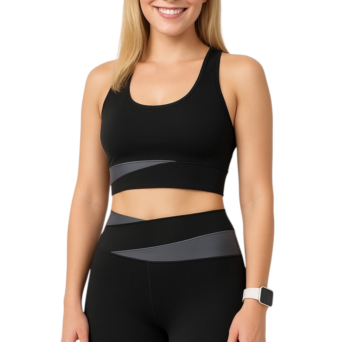 Women's 2-Piece Workout Set, Seamless Racerback Sports Bra and Biker Shorts, Yoga Set, Running
