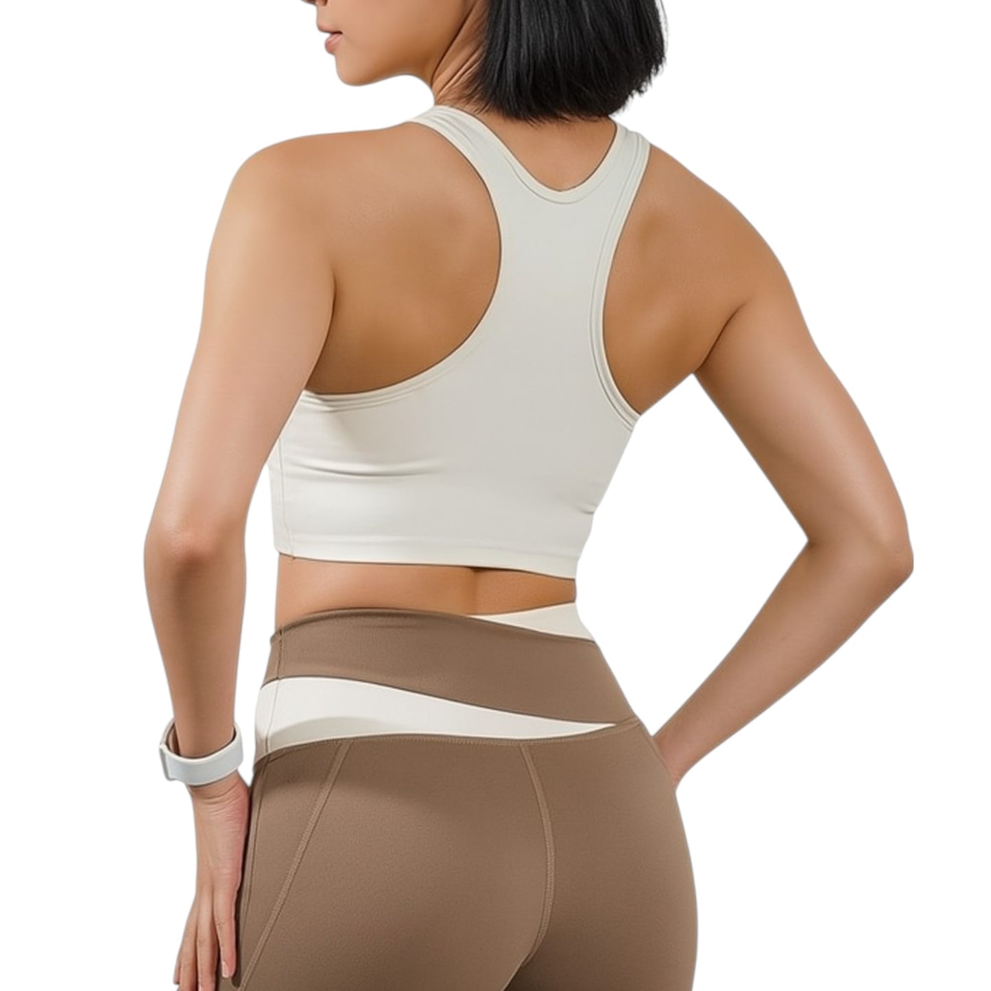 Women's 2-Piece Workout Set, Seamless Racerback Sports Bra and Biker Shorts, Yoga Set, Running