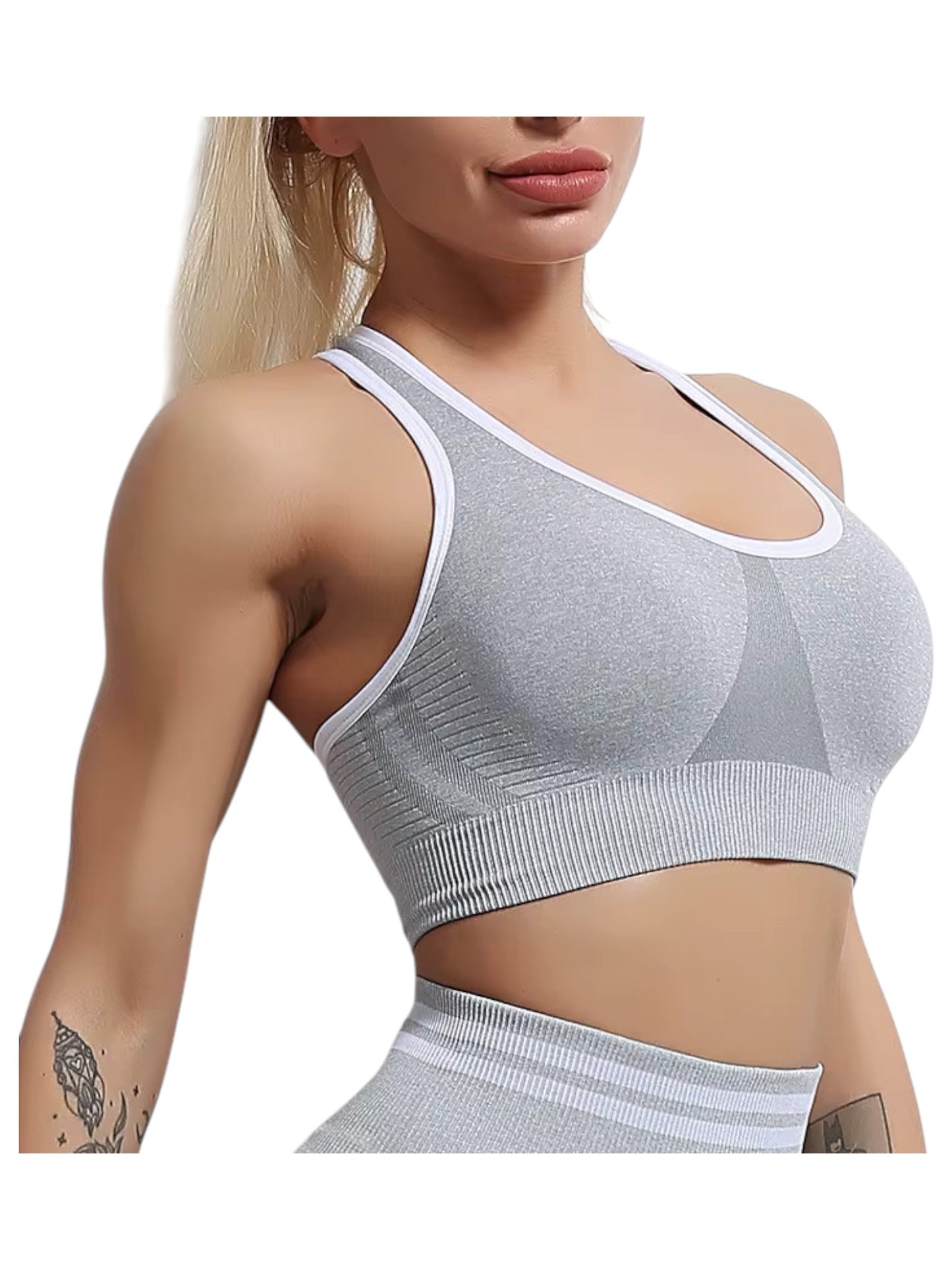 Seamless Scrunch Workout Set for Women - 2 Piece Sports Bra & Biker Shorts / High Waist, Booty Lift, Gym Activewear