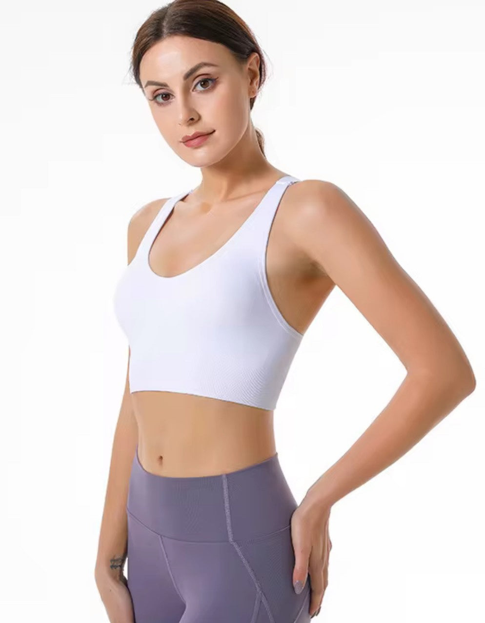 Criss-Cross Back Seamless Sports Bra – Multiple Colors