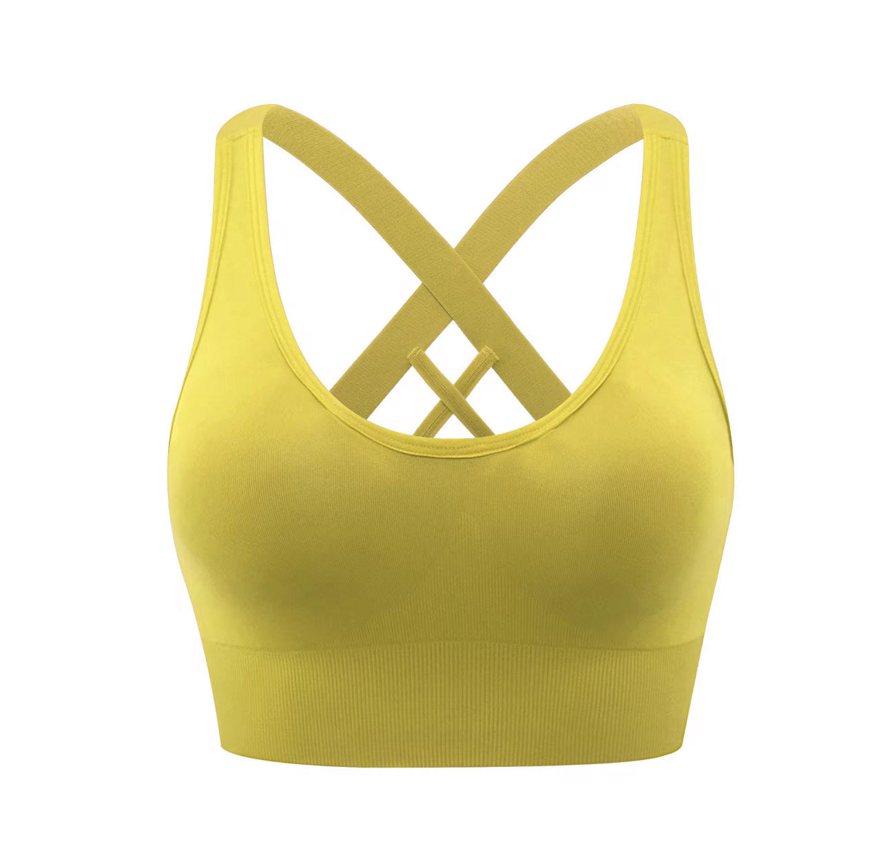 Criss-Cross Back Seamless Sports Bra – Multiple Colors