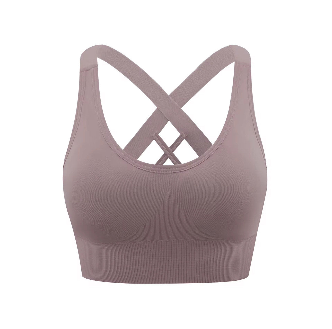 Criss-Cross Back Seamless Sports Bra – Multiple Colors