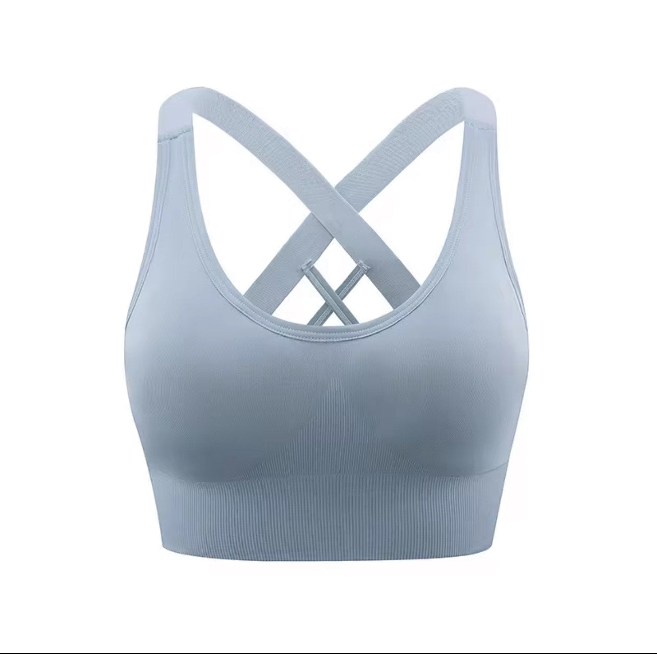 Criss-Cross Back Seamless Sports Bra – Multiple Colors