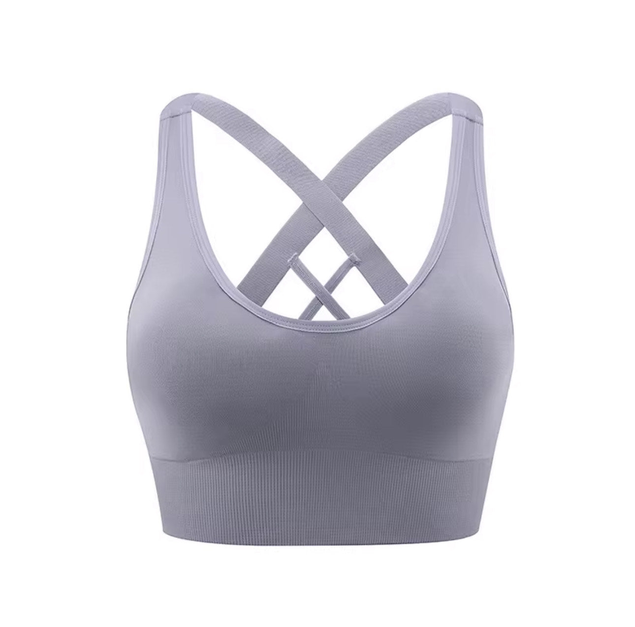 Criss-Cross Back Seamless Sports Bra – Multiple Colors