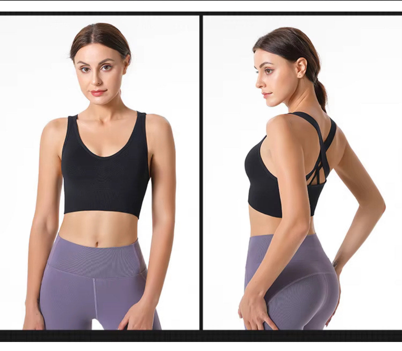 Criss-Cross Back Seamless Sports Bra – Multiple Colors