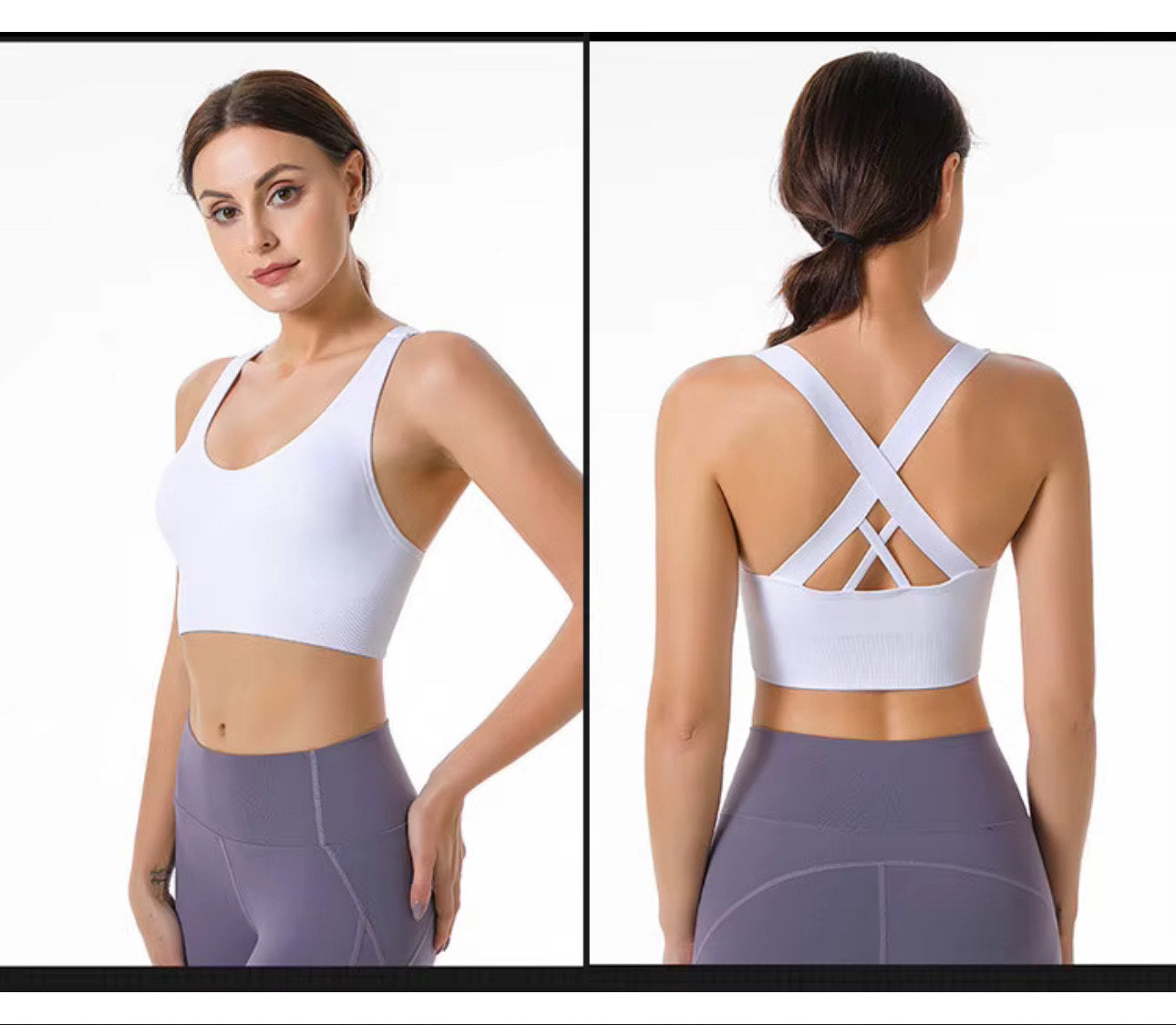 Criss-Cross Back Seamless Sports Bra – Multiple Colors