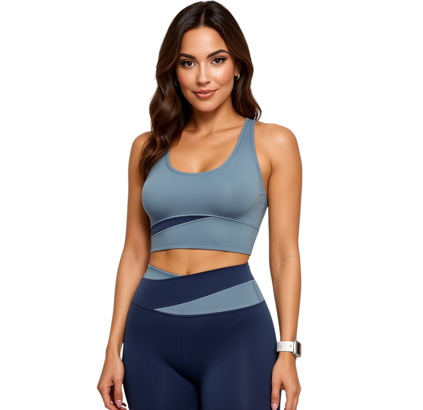 Women's 2-Piece Workout Set, Seamless Racerback Sports Bra and Biker Shorts, Yoga Set, Running