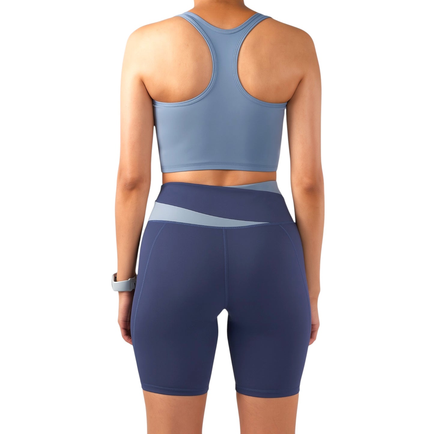 Women's 2-Piece Workout Set, Seamless Racerback Sports Bra and Biker Shorts, Yoga Set, Running