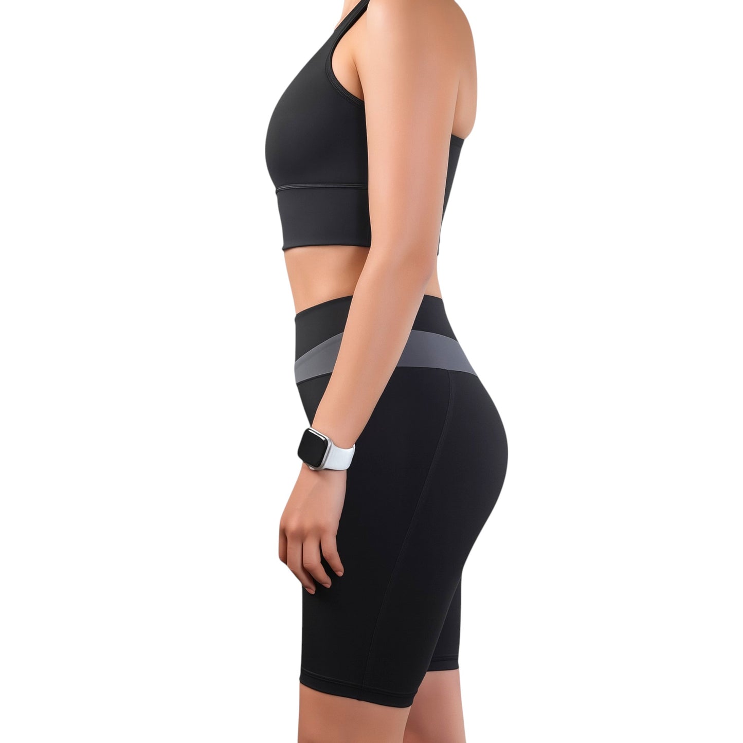 Women's 2-Piece Workout Set, Seamless Racerback Sports Bra and Biker Shorts, Yoga Set, Running