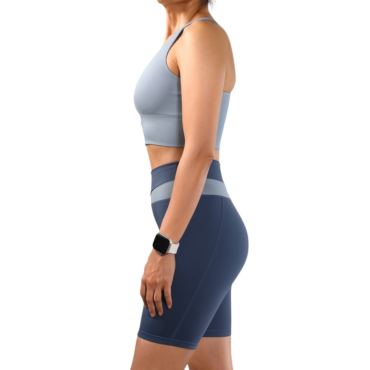 Women's 2-Piece Workout Set, Seamless Racerback Sports Bra and Biker Shorts, Yoga Set, Running
