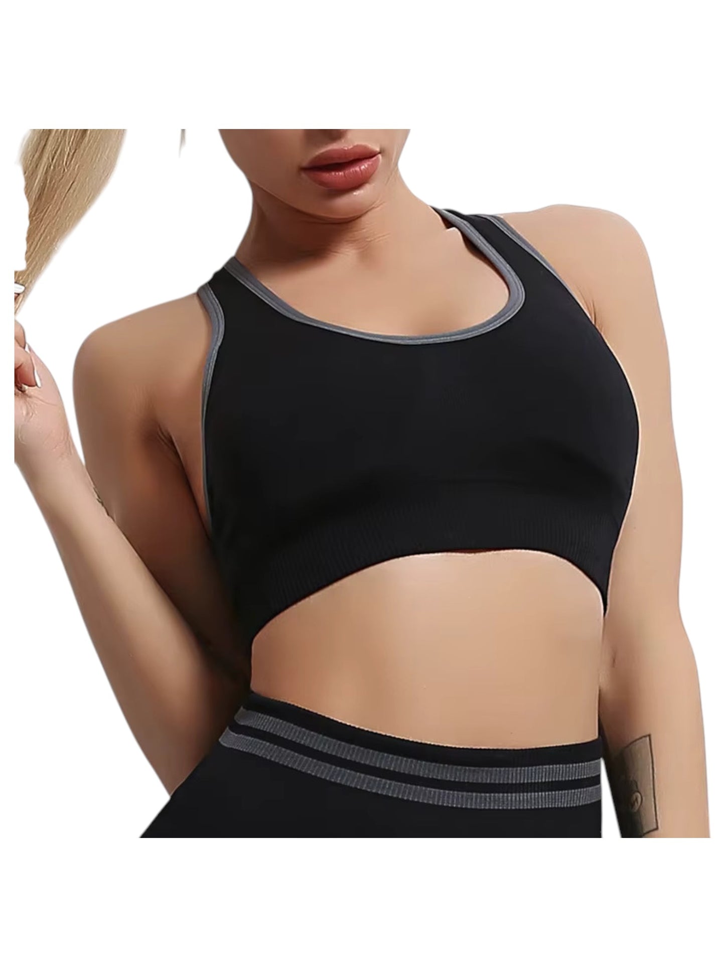 Seamless Scrunch Workout Set for Women - 2 Piece Sports Bra & Biker Shorts / High Waist, Booty Lift, Gym Activewear
