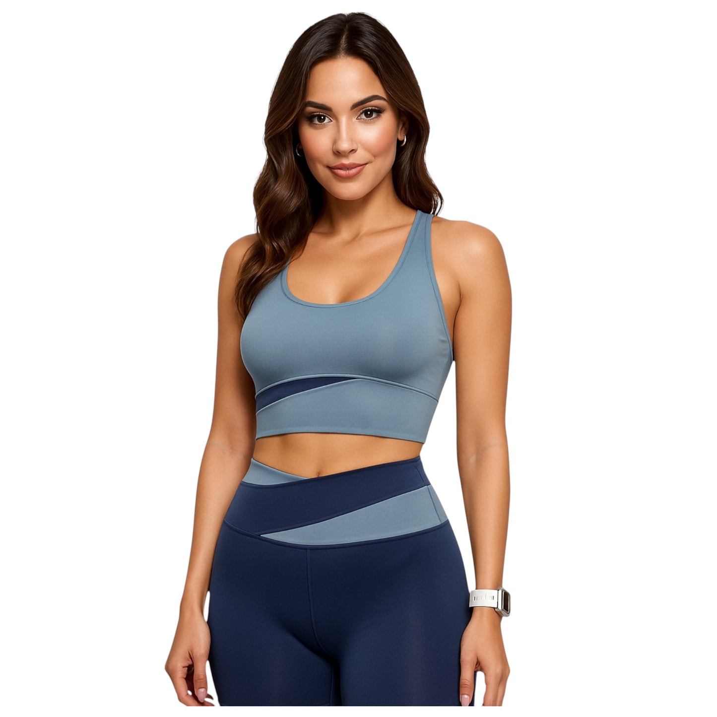 Women's 2-Piece Workout Set, Seamless Racerback Sports Bra and Biker Shorts, Yoga Set, Running