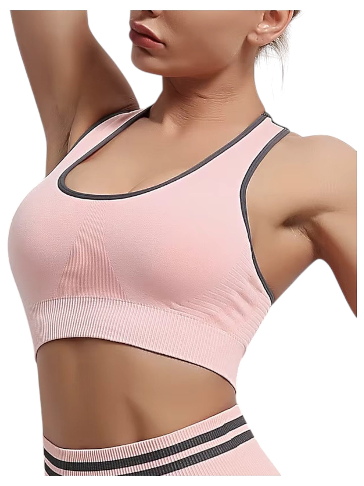 Seamless Scrunch Workout Set for Women - 2 Piece Sports Bra & Biker Shorts / High Waist, Booty Lift, Gym Activewear