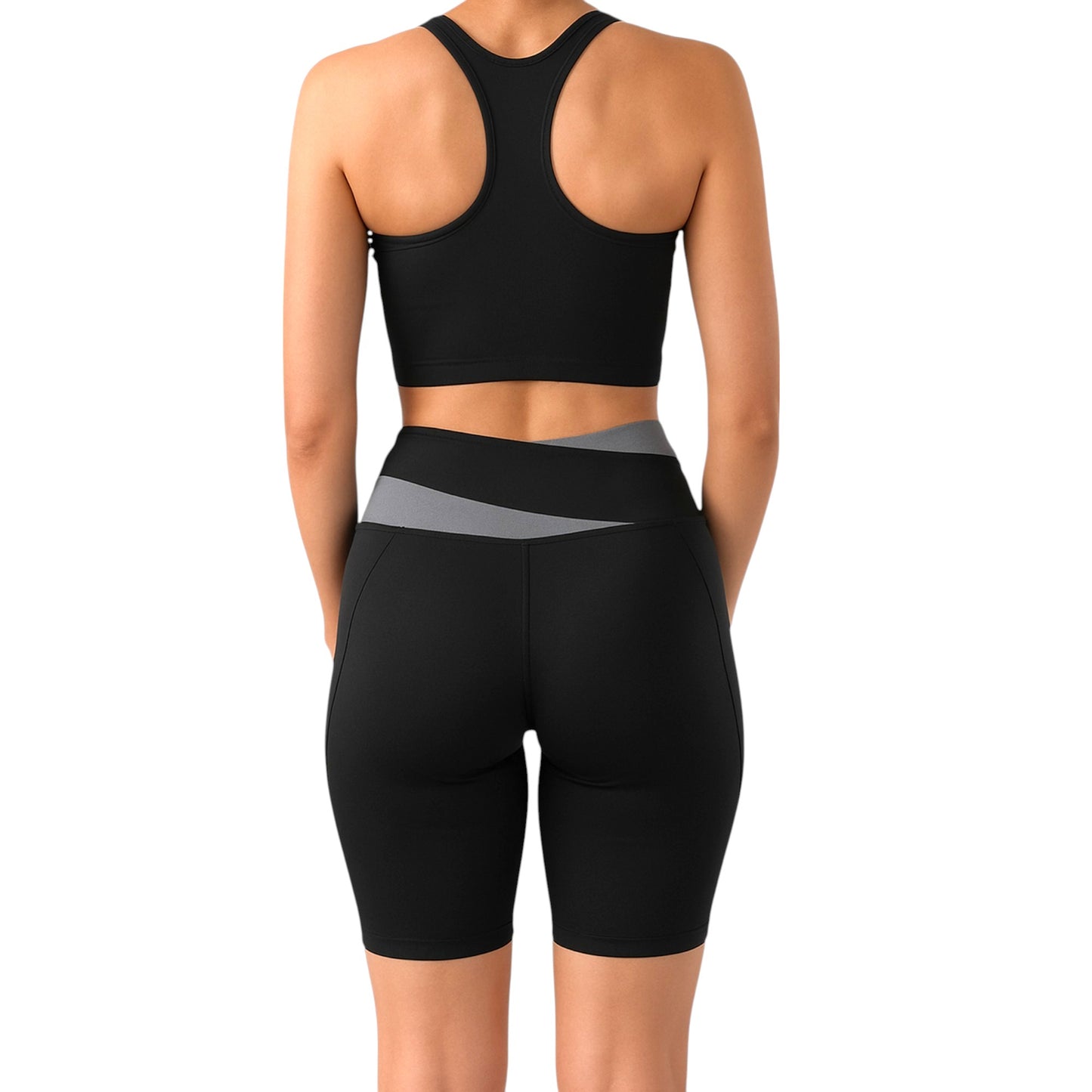 Conjuntos de sujetador y leggings cortos para fitness en el gimnasio. 
